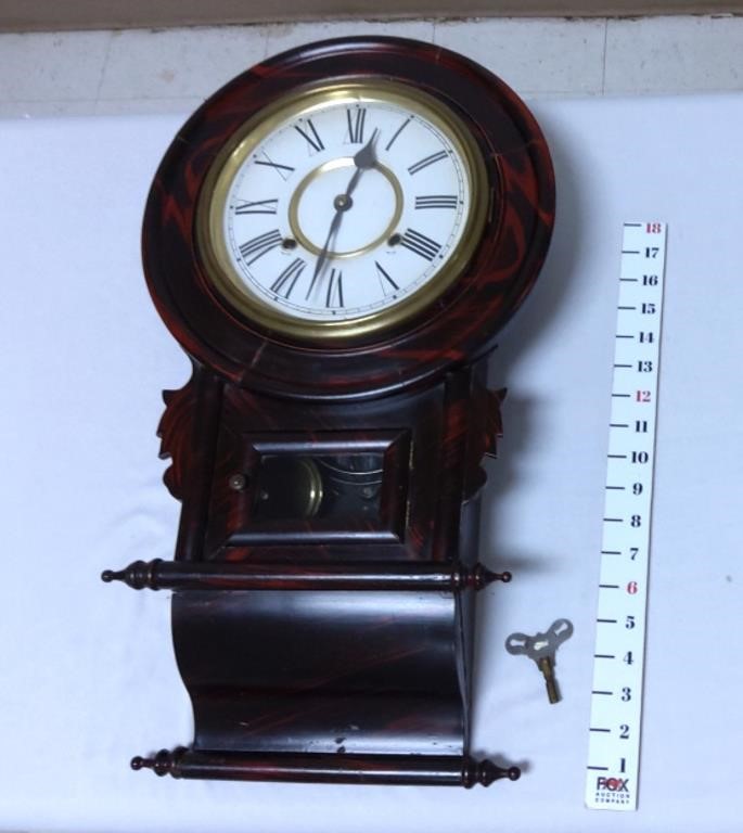 Antique Wall Clock w/Key