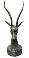 Art Deco Metal Gazelle Sculpture