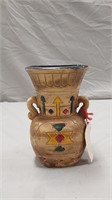 Vtg chalkware Indian symbols vase
