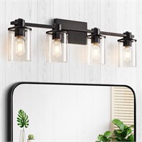 4-Light Modern Vanity Lights  Matte Black