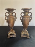 Gilt Carved Wood Candle Holders (2)