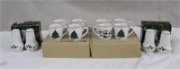 Kopin Christmas, eight demi-tasse cups and two