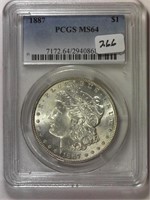 1887 PCGS MS64 Morgan Silver Dollar