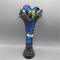 Imp. 11" elec. purple Ripple vase w/4 inch mouth