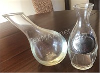 Tilted Glass Vase & Napa Valley Decanter