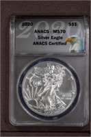 2020 $1 ANACS MS70 Silver Eagle