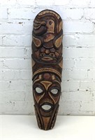 27x7" vintage carved wood African tribal mask