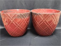 PAIR OF DECORATIVE PLANTERS