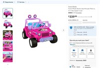FM8475  Barbie Jeep Wrangler Ride-on 12 V 5 mph