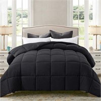 QUEEN All-Season Black Down Alternative Quilted