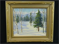 UNSIGNED UNTITLED WINTER FOREST O/B
