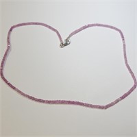 $2836 Silver Pink Sapphire 16"(36ct) Necklace