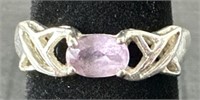 (AI) Sterling Silver Ring w Amethyst Oval Shape