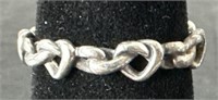 (AI) Sterling Silver Heart Link Ring Size 6 Total