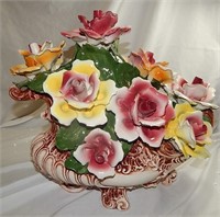 Large Capodimonte Floral Centerpiece Italy #2