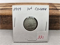 1949 CANADA 10 CENT COIN
