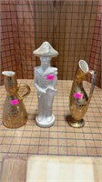 24 kt gold coated vases and old spice