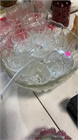 Glass punch bowl