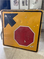 Stop Ahead Sign - Metal Traffic Sign 30 x 30