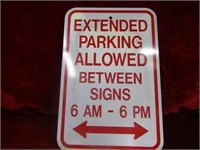 Metal sign. Street Parking signs. 12"x18"