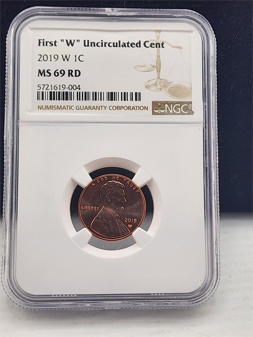 2019-W Lincoln Cent "First W" NGC MS69RD