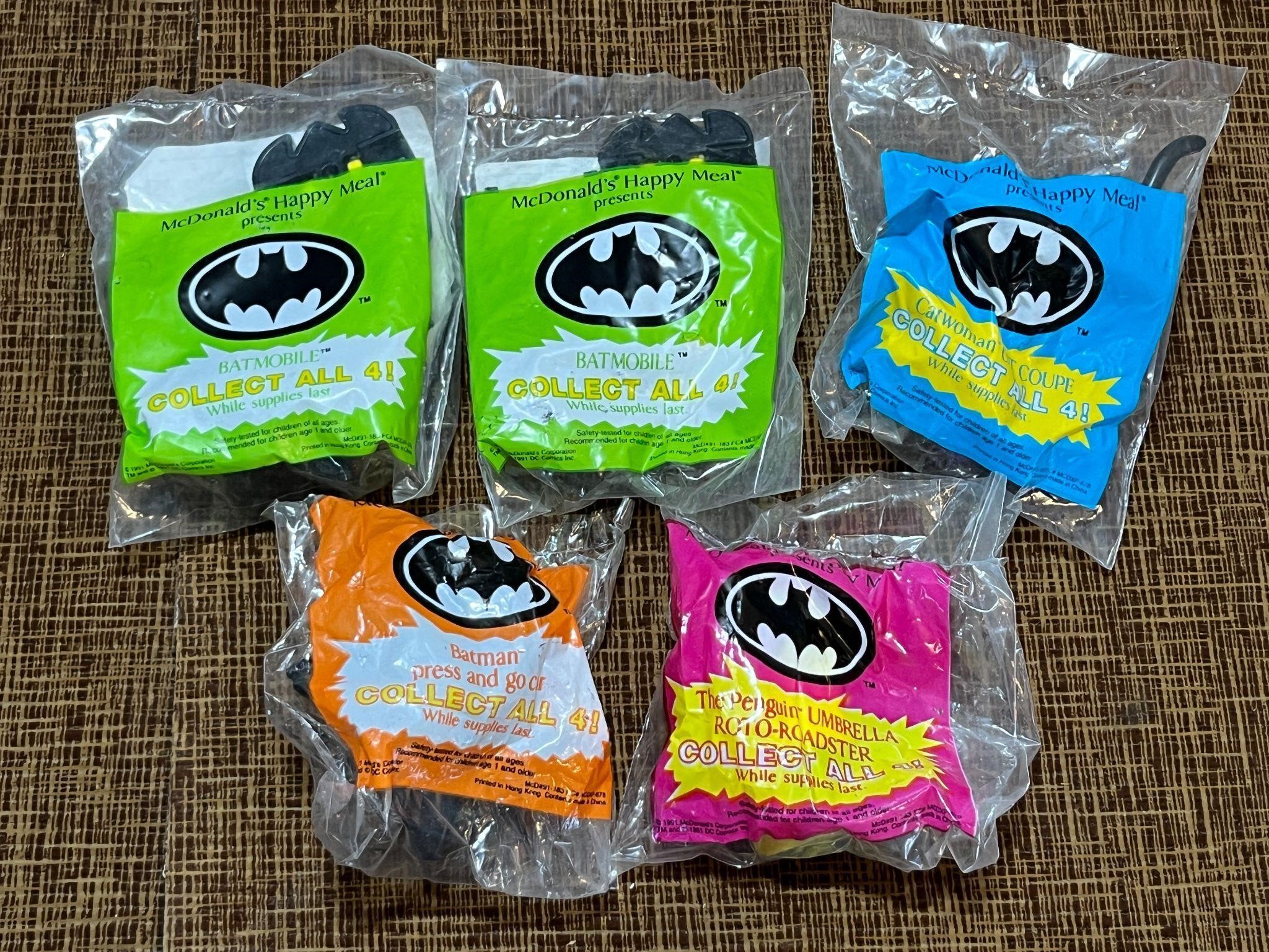 Vtg McDonald's Happy Meal Batman Toys 1991 - Qty 4