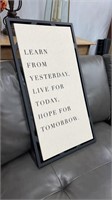 Learn From Everyday Linen Wall Plaque.