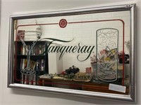 VINTAGE "TANQUERAY" GLASS BAR MIRROR IN GREAT COND