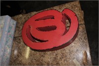 VINTAGE LETTER "A" RED METAL 12" SIGN