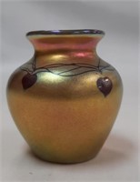 Favrile Hearts & Vine 2" Vase - Marked LCT 71170