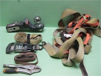 Vice Grips, Hitch, Ball & Assorted Straps-See Info
