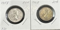 1953/1962 Silver Quarters