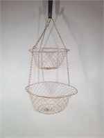 2 Tier Hanging Copper Vegetable Basket
