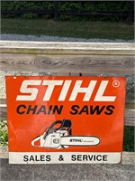 36X28 DOUBLE SIDED STHL CHAINSAW SIGN SCIOTO SIGN