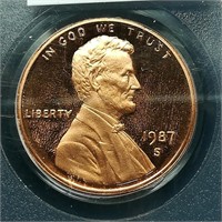 1987 S PENNY 1C PR69RD PCGS