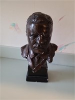 Theodore Roosevelt signed by artist bust. Living r