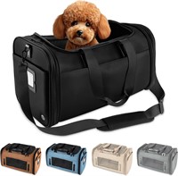 TSA Airline PU Leather Pet Carrier XS/S Black