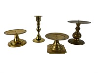 4 Vintage Brass Candle Holders made in India