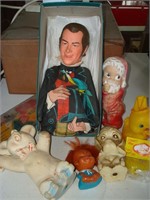 Dr. Doolittle puppet and plastic toys