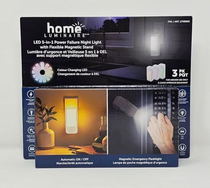 3-Pk home LUMINAIRE LED 5-in-1 Power Failure Night