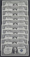 10 Consecutive  1957-A $1 Silver Certificates  Unc