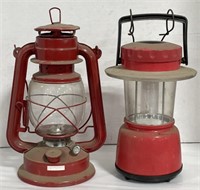 (M) QualStar 10" Electric Lantern & Oil Lantern