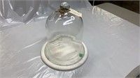 Marble Cheese Board with 11"  glass dome