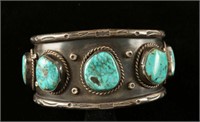 Old Pawn Turquoise & Sterling Cuff