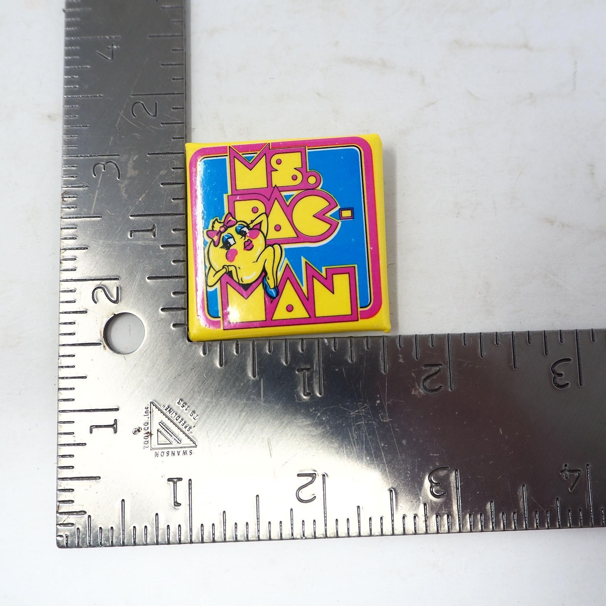 Cool Vintage Ms. Pac-Man Square Pinback Midway