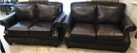 Rustic Leather Style Love Seats