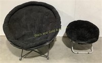 (2)Black Folding Moon Chairs