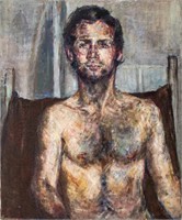 Frances Saffron Portrait of a Man Oil on Canvas