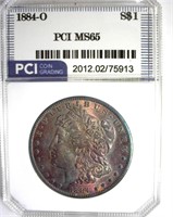 1884-O Morgan PCI MS65 Golden Purple