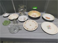 Juicers, decorative bowls and plates, water pitche